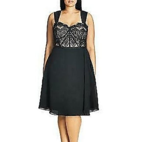 City Chic Dresses & Skirts - CITY Chic Womens Plus Lace Overlay Sleeveless Party Dress ,Various Sizes